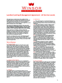 Landlord Letting &amp; Management Agreement - All Service Levels