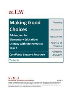 Making Good Planning Choices Instruction Assessment …