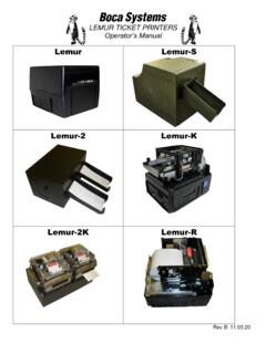 Lemur User Manaual - Boca Systems - Ticket Printers, Kiosk ...