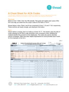 A Cheat Sheet for ACA Codes - Thread HCM