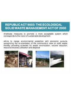 Republic Act 9003: The Ecological Solid Waste Management ...