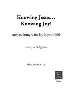 Knowing Jesus… Knowing Joy! - Melanie Newton