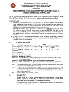 RECRUITMENT OF SOCIAL SECURITY OFFICER / MANAGER …