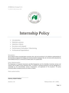 Internship Policy - habtoor.com