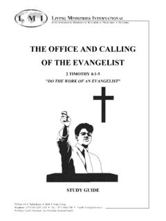 The office and calling of the evangelist - Study Guide