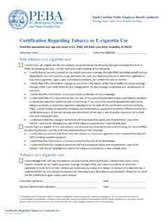 Certification Regarding Tobacco or E-cigarette Use