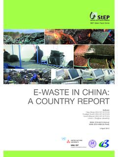 E-WASTE IN CHINA: A COUNTRY REPORT