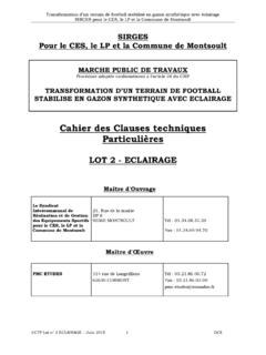 Cahier des Clauses techniques Particuli&#232;res - montsoult.fr