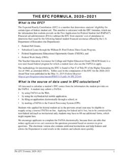The EFC Formula, 2020-2021 - ed