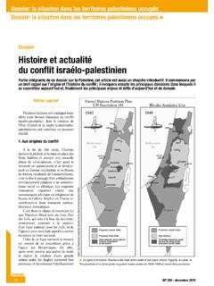 Dossier Histoire et actualit&#233; du conflit isra&#233;lo …