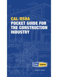 CAL OSHA POCKET GUIDE FOR THE CONSTRUCTION INDUSTRY
