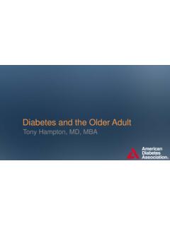Diabetes and the Older Adult