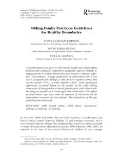 Sibling Family Practices: Guidelines for Healthy …