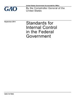 GAO-14-704G, STANDARDS FOR INTERNAL CONTROL IN …