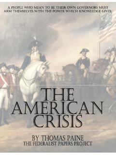The American Crisis by Thomas Paine - The Federalist Papers