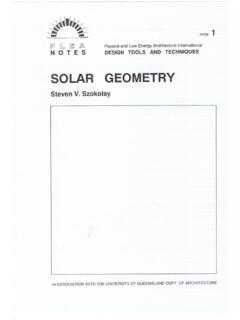 SOLAR GEOMETRY - Passive and Low Energy Architecture …