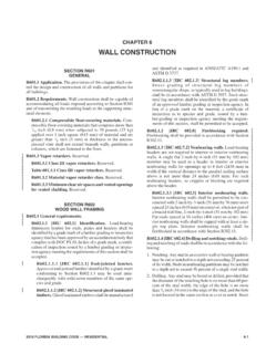 CHAPTER 6 WALL CONSTRUCTION