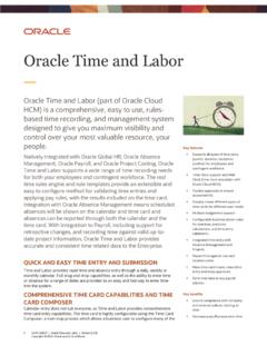 Oracle Time and Labor