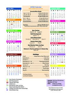 GPISD Calendar 2021-2022 School Year