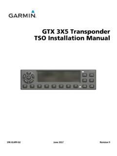 GTX 3X5 Transponder TSO Installation Manual