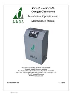 Installation, Operation and - OGSI