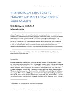 Instructional Strategies to Enhance Alphabet Knowledge in ...