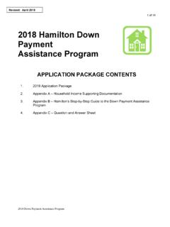2018 Hamilton Down Payment Assistance Program
