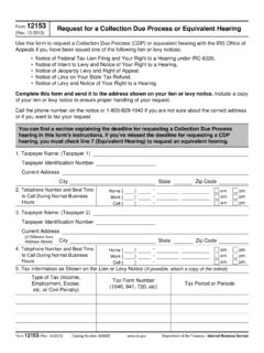 Form 12153 Request for a Collection Due Process or ...