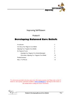 Developing Balanced Core Beliefs