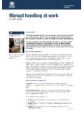 Manual handling at work - HSE