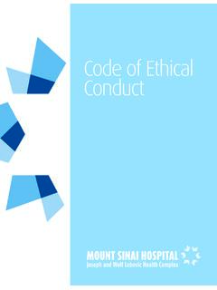 Code of Ethical Conduct - Mount Sinai Hospital