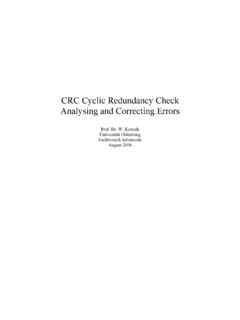 CRC Cyclic Redundancy Check Analysing and Correcting Errors