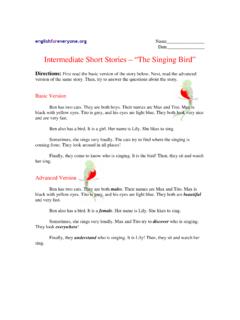 Intermediate Short Stories – “The Singing Bird”