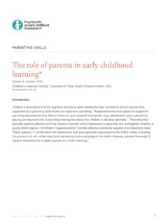 The role of parents in early childhood learning*