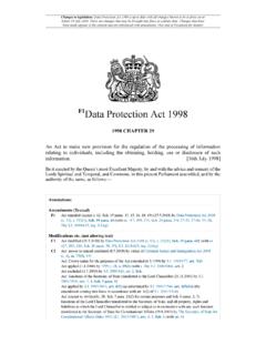 Data Protection Act 1998 - Legislation.gov.uk