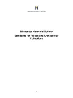 Minnesota Historical Society Standards for Processing ...