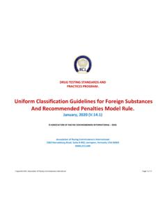 Uniform Classification Guidelines for Foreign Substances ...