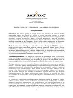 The Quality of Undergraduate Degrees - sacscoc.org