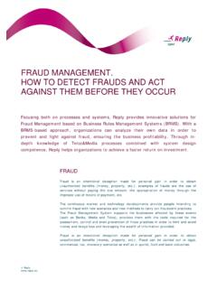 Fraud Management. How to detect frauds and act against ...