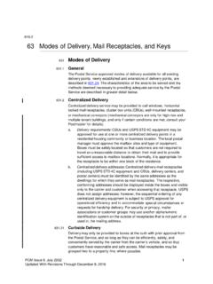 62 Modes of Delivery, Mail Receptacles, andKeys - USPS