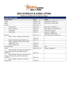 2022 SCHEDULE &amp; JUDGE LISTING - rodeohouston.com