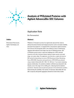 Analysis of PEGylated Proteins with Agilent AdvanceBio …