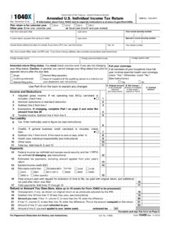 Form 1040X Amended U.S. Individual Income Tax Return