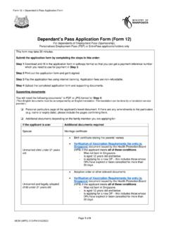 Dependant’s Pass Application Form ... - Ministry of …