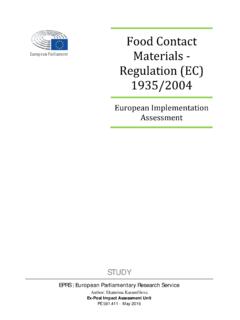 Food Contact Materials - Regulation (EC) 1935/2004