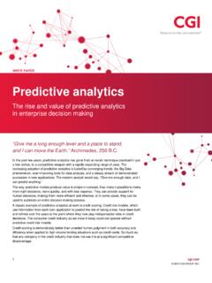 Predictive Analytics White Paper - IT and business ...
