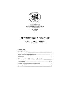 APPLYING FOR A PASSPORT GUIDANCE NOTES