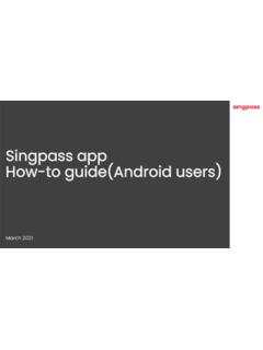 Singpass app How-to guide(Android users)
