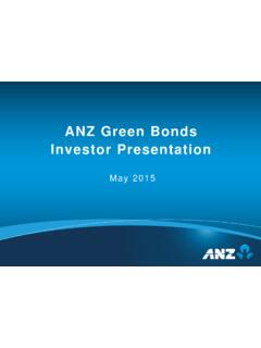 ANZ Green Bonds Investor Presentation