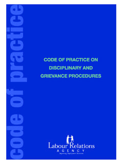 code of practice GRIEVANCE PROCEDURES
